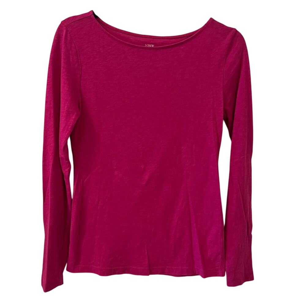 J. Crew Artist Tee Raspberry Pink Long Sleeve - Size Small